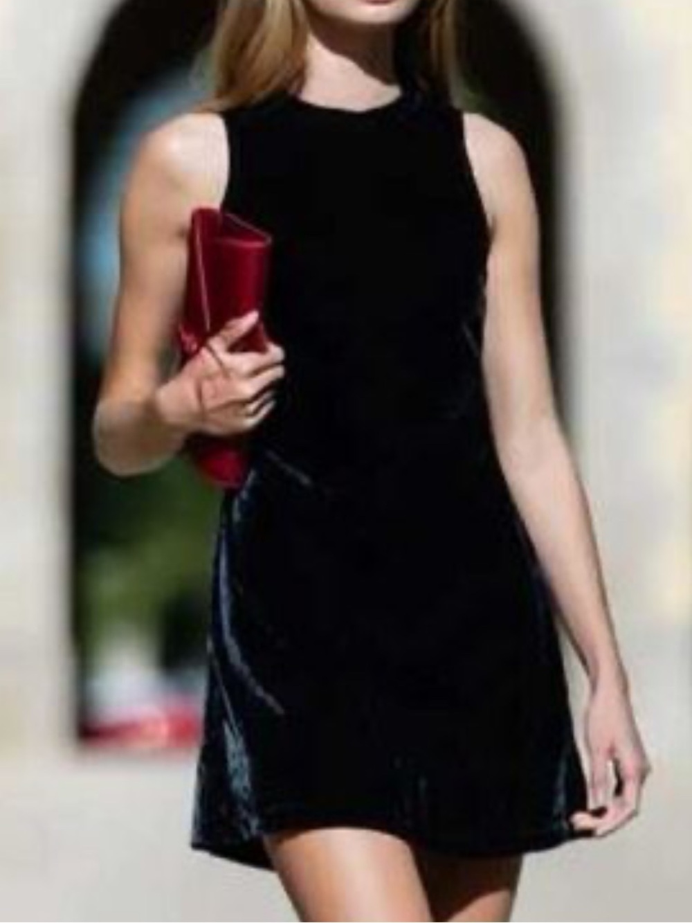 julia Amory Black Velvet Zip-Back Women's dress